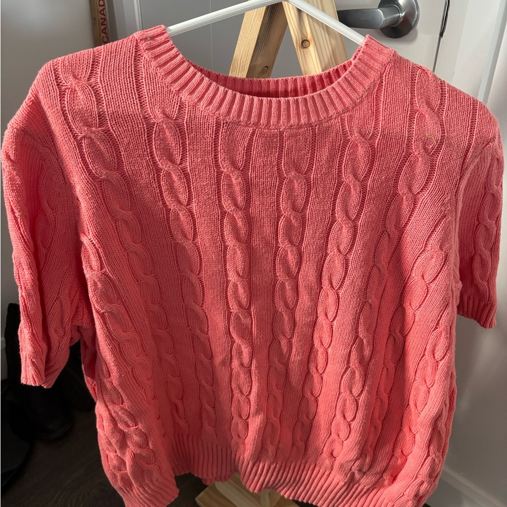 Pink Cable Knit Sweater